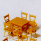 HO-SCALE TABLES/CHAIRS & UMBRELLA