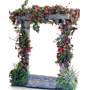 RED ROSE GARDEN GATE ARBOR