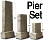 H0 GRAY BLOCK PIERs (3-SIZE SET)