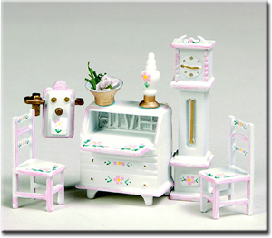 1/4 WHITE/PINK DEN SET