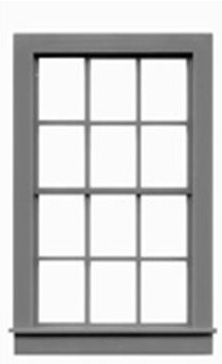 O-SCALE 6/6 DOUBLE HUNG WINDOWS/6 PCS.