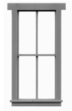 O-SCALE 2/2 DOUBLE HUNG WINDOWS/6 PCS.