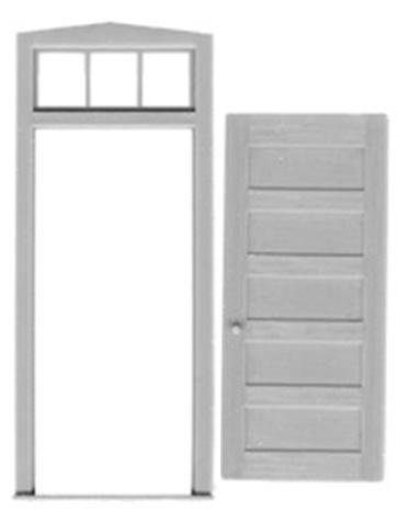 O-SCALE 5-PANEL SOLID DOOR/2 SETS