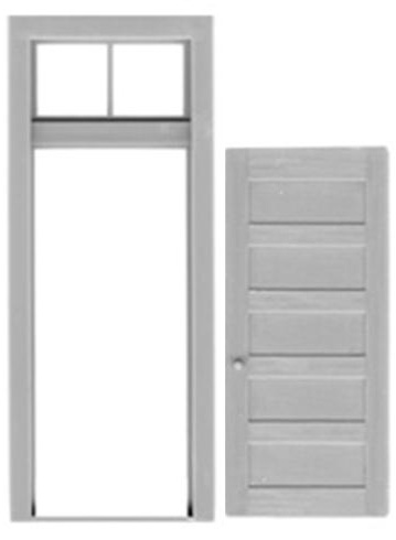 O-SCALE 5-PANEL SOLID DOOR/2 DOORS