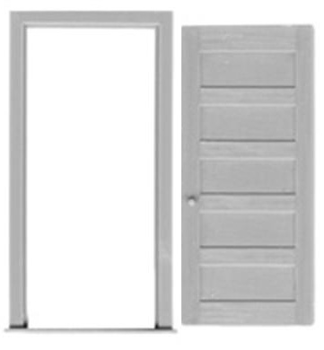 O-SCALE 5-PANEL SOLID DOOR-NO TRANSOM/2 DOORS