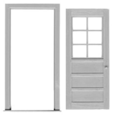 LITE O-SCALE 2/6 WINDOW PANEL DOOR/2 DOORS