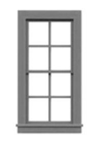 O-SCALE 4/4 DOUBLE HUNG WINDOW/6 PCS.