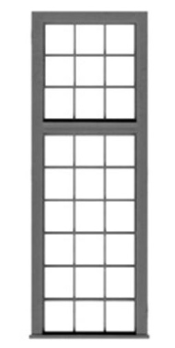 O-SCALE 27 PANE INDUSTRIAL WINDOWS/4 PCS.
