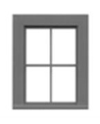 O-SCALE 4-PANE INDUSTRIAL WINDOWS/6 PCS.
