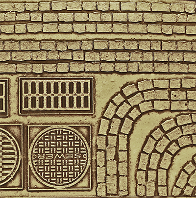 HO-SCALE FLEXIBLE MEDIUM COBBLESTONE STREET DETAILS