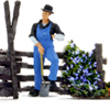 CEDAR FENCE WITH FLOWERS