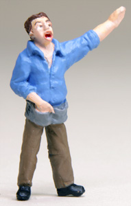 O-SCALE BARKING CONCESSION STAND WORKER