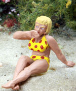 Beach Girl Protecting Eyes