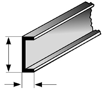 1/16 x .035 FINELINE CHANNEL BEAM