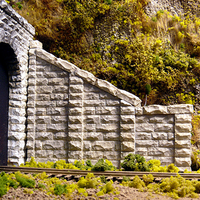 HO-SCALE CUT STONE SLOPED WING ABUTMENTS
