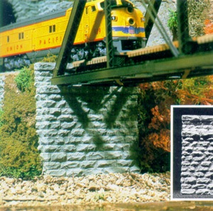 HO-SINGLE TRACK CUT STONE BRIDGE ABUTMENT