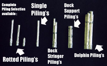 HO-Scale ROTTED WATERFRONT PILINGS