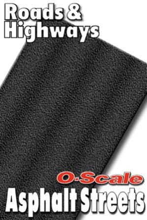 O-SCALE BLACK ASPHALT ROAD - NO MARKINGS