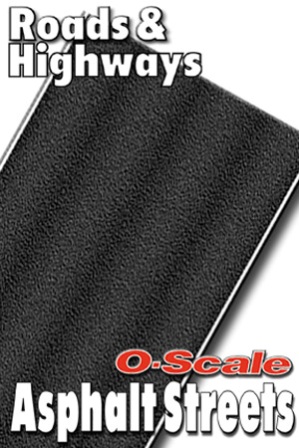 O-SCALE BLACK ASPHALT ROAD - NO CENTERLINE