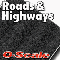 O-SCALE BLACK ASPHALT ROAD - NO CENTERLINE