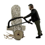 O-SCALE LOGGER BUCKER CUTTING WITH BOW SAW