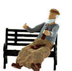 O-SCALE DRUNK BUM ON THE BEACH
