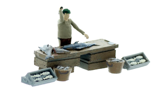O-Scale Fish Monger Scene