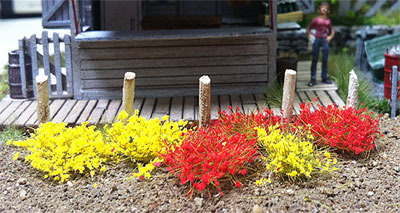 6MM RED AND YELLOW GRASS TUFTS/100 PCS.