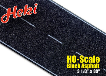 HO BLACK ASPHALT HIGHWAY WITH PASSING LINES