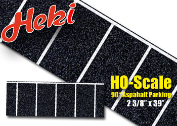 HO-SCALE 90-DEGREE BLACK ASPHALT PARKING LOT
