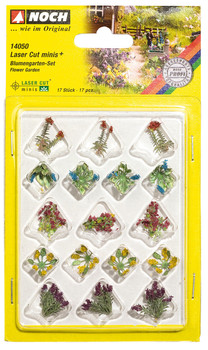 HO LASER-CUT FLOWER GARDEN SET/17 PCS.