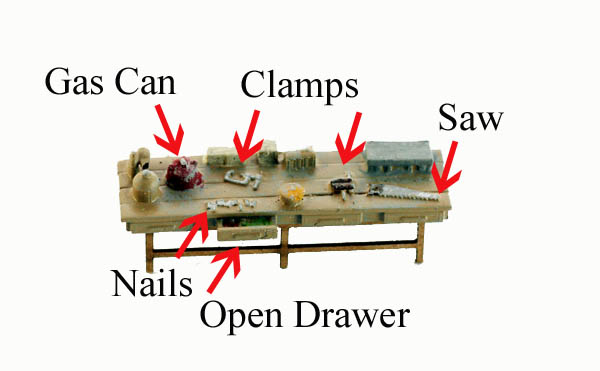 O-SCALE WOOD WORKBENCH #1