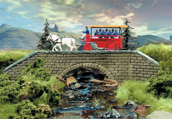 N-SCALE GRAY BLOCK CULVERTS/2pcs.