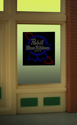 PABST BLUE RIBBON BEER WINDOW SIGN