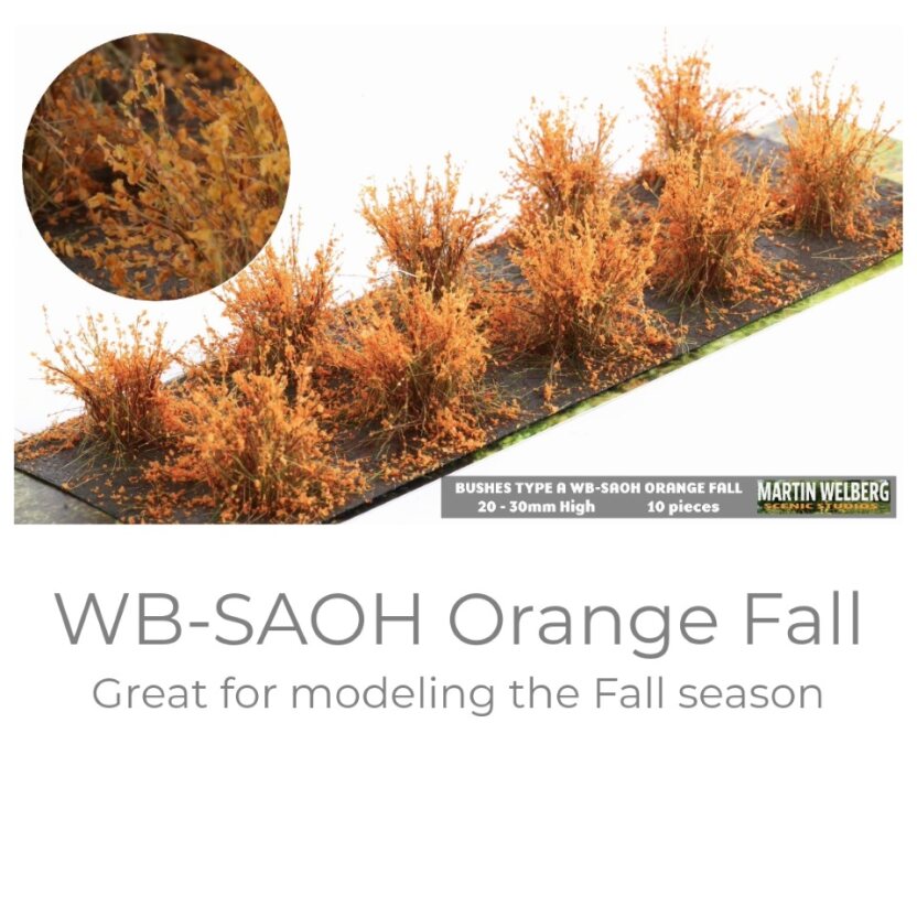 2CM LOW FALL ORANGE BUSHES / 10 PCS.