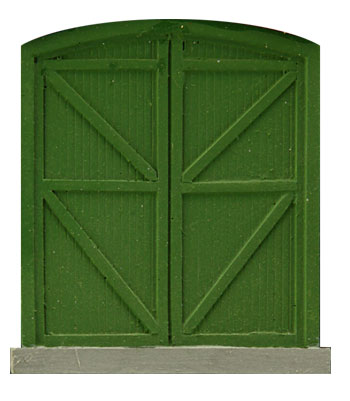DOUBLE WOOD ARCHED FREIGHT LOADING DOOR