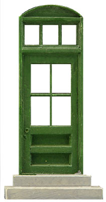 SINGLE PANEL VAULTED DOOR W/TRANSOM & 2-STEPS