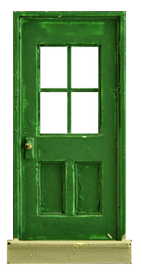 SINGLE PANEL OFFICE DOOR w/WINDOWS AND STEP