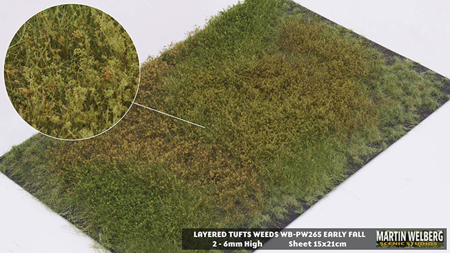 GOLDEN SUMMER MULTI-LAYERED TUFTS with WEEDS 2-6mm